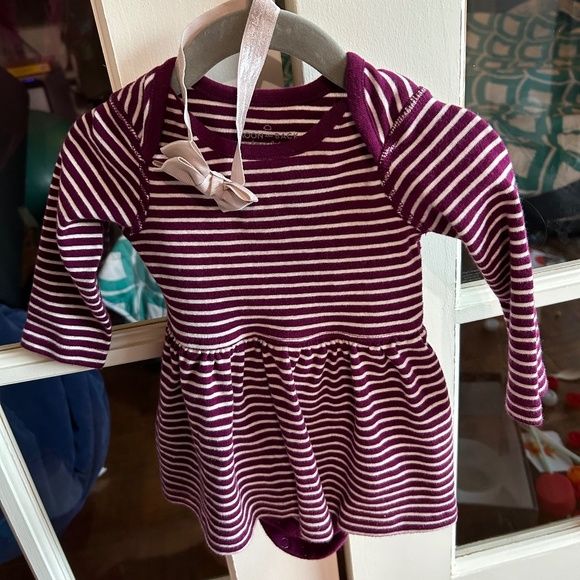Baby Girl Striped Onesie Dress 12 months - Picture 1 of 2